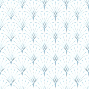 Art Deco Scallop - Light Teal -  Small Scale