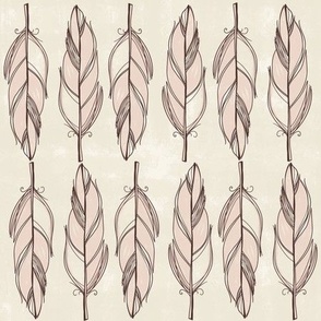 Forest Feather Stripe - Rose