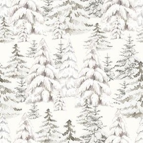 Winter Woodland Trees /  Winter Snow Trees in Creamy White