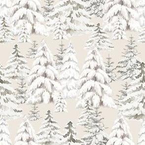 Winter Woodland Trees / Winter Snow Trees in Ivory