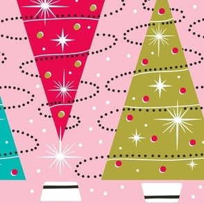 Tree Trimming Party Christmas Pink Multi Large