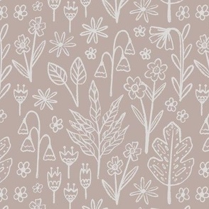 Line Art Botanical | MED Scale | Neutral Beige