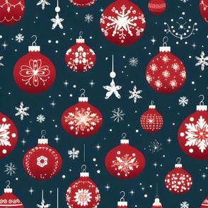 Red & White Christmas Ornaments - medium