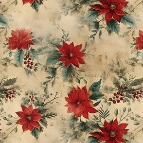Victorian Floral on Aged Paper - small