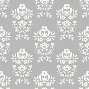 Floral Motif - Mid Gray