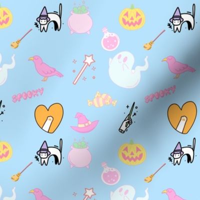 Witchy Kids Halloween blue