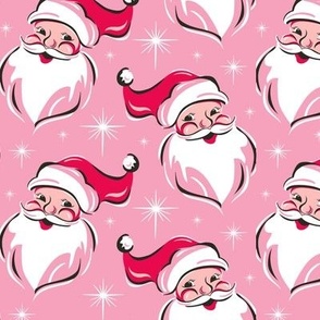 'Tis The Season Retro Santa - Christmas Pink Multi Regular
