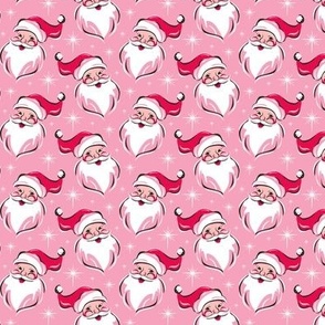 'Tis The Season Retro Santa - Christmas Pink Multi Small