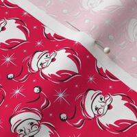 'Tis The Season Retro Santa - Christmas Fuchsia Pink White Small