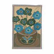 TEA TOWEL OR WALLHANGING  - FLORAL DELIGHT
