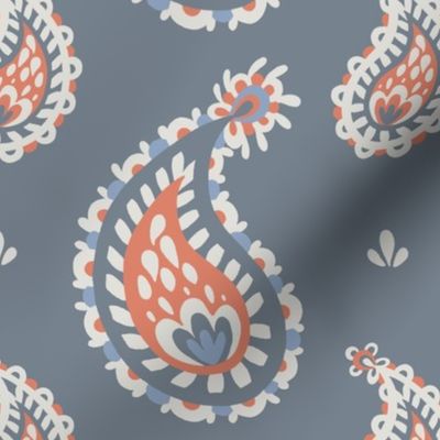 Modern Paisley decorative grey background