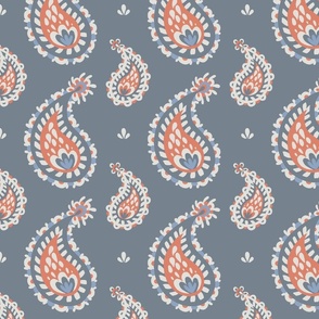 Modern Paisley decorative grey background