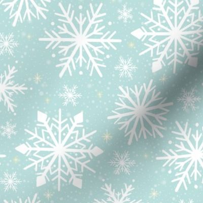 Serene Winter Blue Snowfall - Delicate Snowflake Texture medium - Peaceful Cold Season Pattern for Elegant Holiday Decor