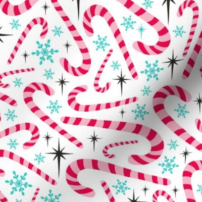 Christmas Candy Canes White Multi Regular