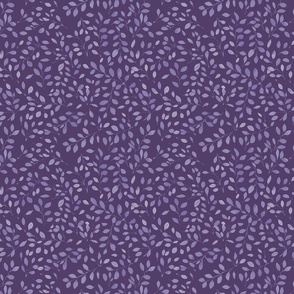 flying falling leaves in shades of  lilac on dark purple / violet - small scale