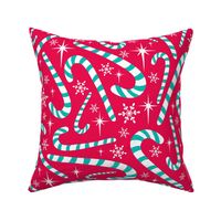 Christmas Candy Canes Fuchsia Pink Large