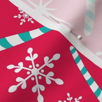 Christmas Candy Canes Fuchsia Pink Large