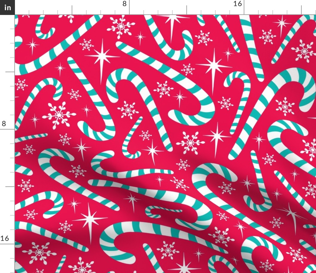 Christmas Candy Canes Fuchsia Pink Large