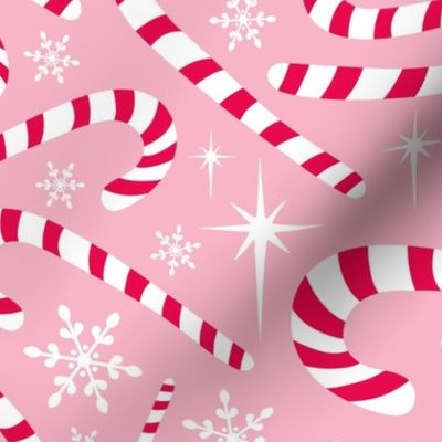 Christmas Candy Canes Pink Large