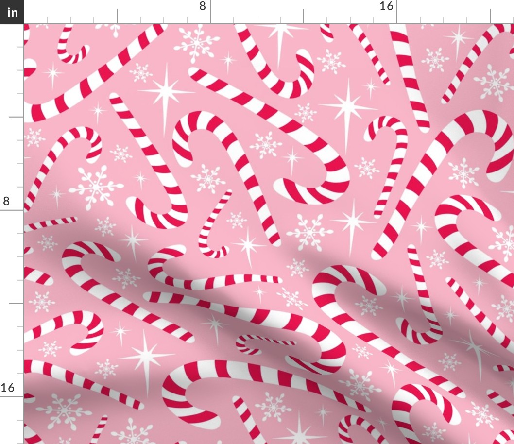Christmas Candy Canes Pink Large