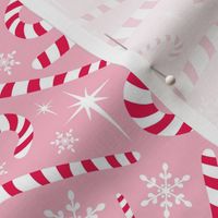 Christmas Candy Canes Pink Regular