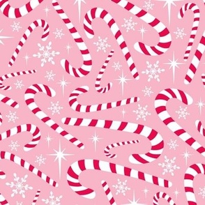 Christmas Candy Canes Pink Regular