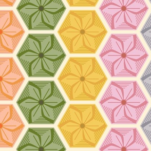 Honeysuckle || crocheted hexagon flowers