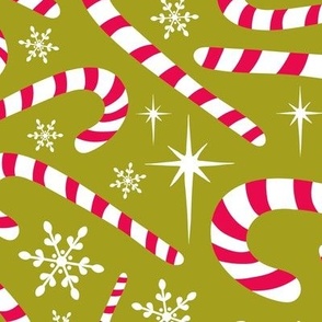 Christmas Candy Canes Green Large