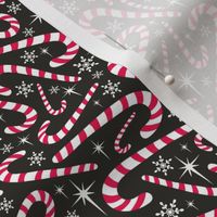Christmas Candy Canes Black Small