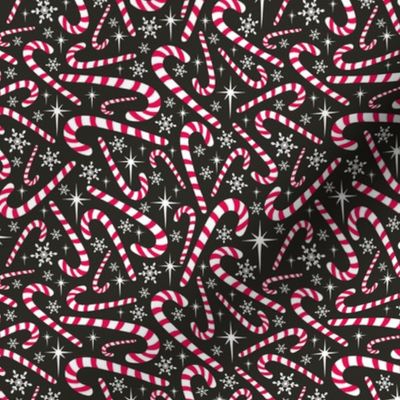 Christmas Candy Canes Black Small