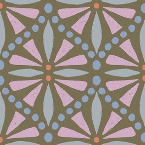 Geometric Sparkle - Intangible Palette - Blue, Morel Brown, Pink, Orange
