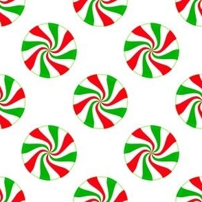 Red and Green Peppermint Candy Swirls