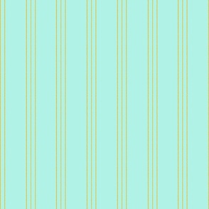 Patrice-Light Aqua Blue-Green with textured orange vertical stripes