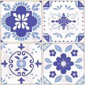 Blue tiles mixed