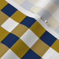 Small Scale Team Spirit Football Bold Checkerboard in Notre Dame Irish Blue and Gold