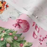 Pink Retro Watercolor Christmas - Samll Scale