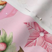 Pink Retro Watercolor Christmas Rotated - Large Scale