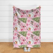 Pink Retro Watercolor Christmas Rotated - XL Scale