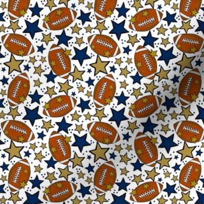 Small Scale Team Spirit Footballs and Stars in Notre Dame Irish Blue and Gold