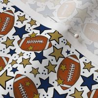 Small Scale Team Spirit Footballs and Stars in Notre Dame Irish Blue and Gold