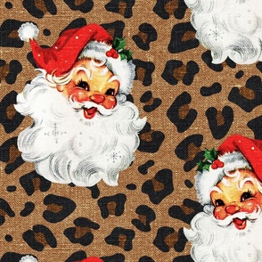 Jolly Retro Santa on Light Cheetah - XL scale