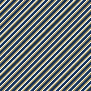 Bigger Scale Team Spirit Football Sporty Diagonal Stripes in Notre Dame Colors Irish Blue and Gold