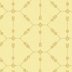 Hexagons and Arrows Honey Yellow (Medium Scale)