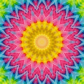 Tie Dye Mandala Kaleidoscope Medallion Flower