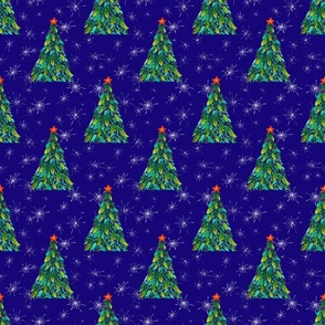 Contemporary Evergreen Elegance, Christmas Trees, Small 6x6