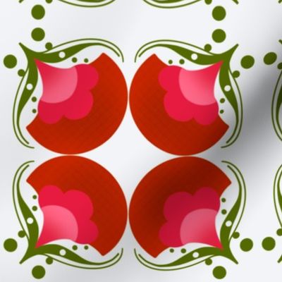 Four square petals on light background