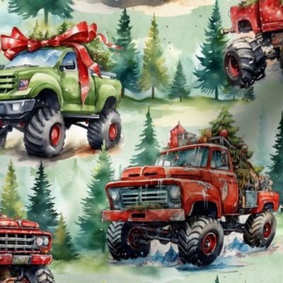 Christmas Monster Trucks (Medium  Scale)