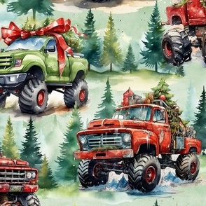 Christmas Monster Trucks (Medium  Scale)