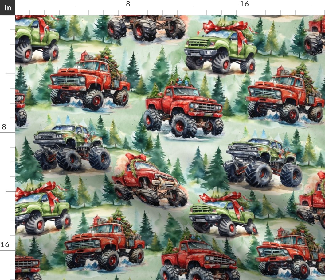 Christmas Monster Trucks (Medium  Scale)