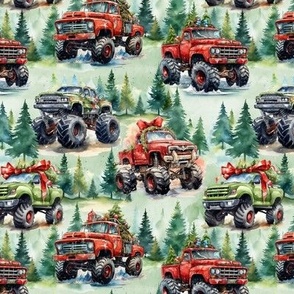 Christmas Monster Trucks (Small Scale)
